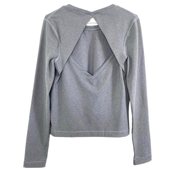 LULULEMON Back Up Diamond Cut Out Back Long Sleeve in Heathered Slate Gray - Picture 9 of 10